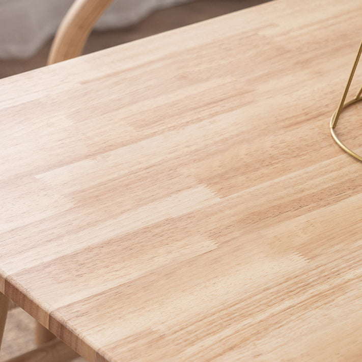 Mesa de comedor contemporánea Rectángulo de madera de goma de madera maciza 4 patas Mesa para el hogar