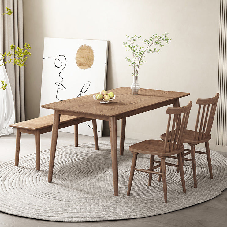 Rechthoek Ash vaste houten tafel moderne eettafel met 4 poten voor restaurant