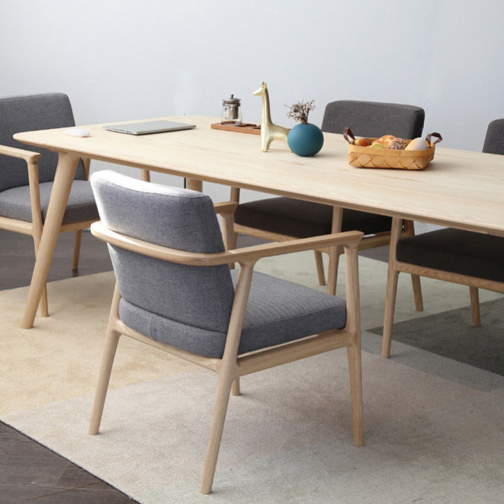 Rectangle Pine Solid Wood Table Modern Dining Table with 4 Legs for Restaurant