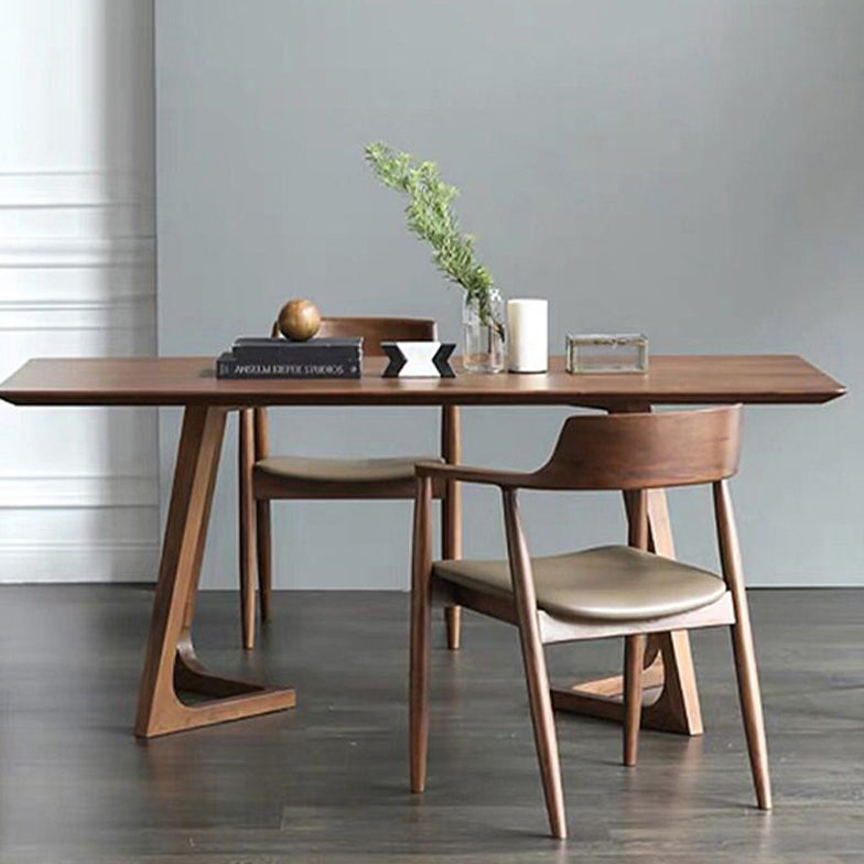 Eigentijdse stijl massief hout rechthoekige eettafel sleeëntafel voor thuis