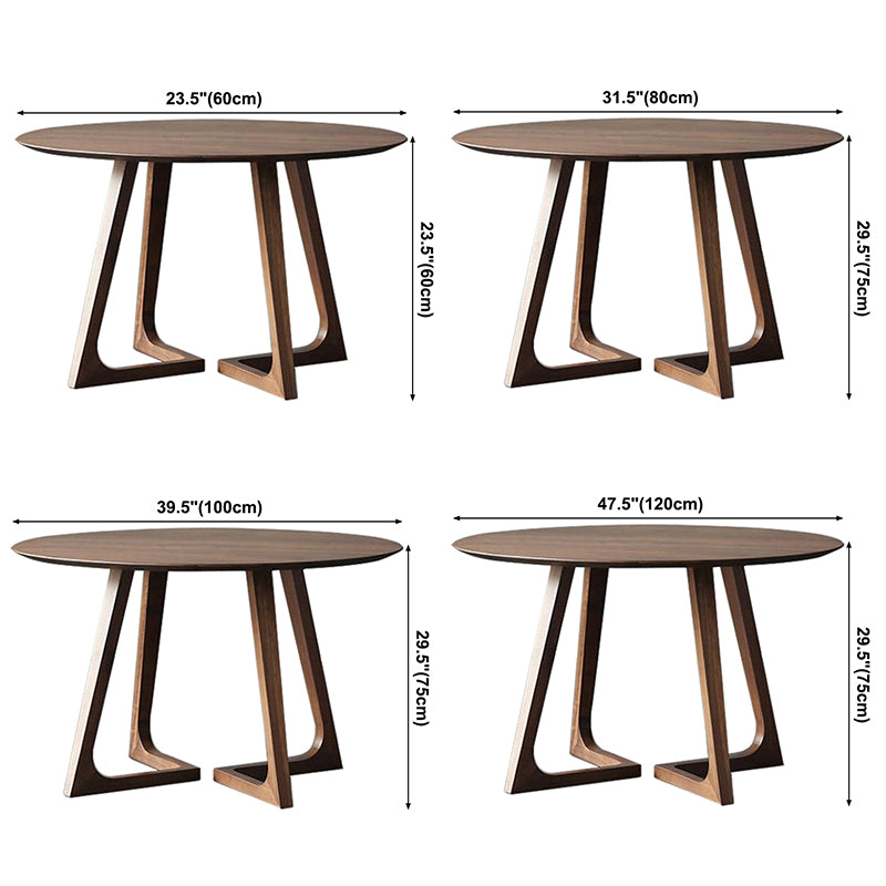 Moderne stijl massief houten eettafel dubbele voetstuktafel voor keukenhuis