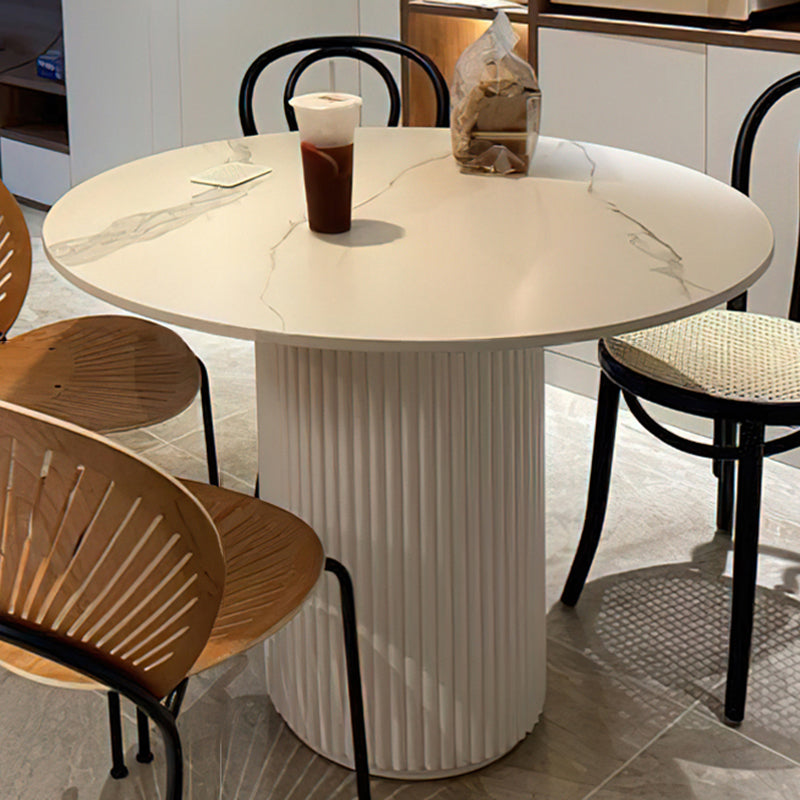 Solid Wood Pedestal Dining Site Table Simplicity Style Round Dinette Table