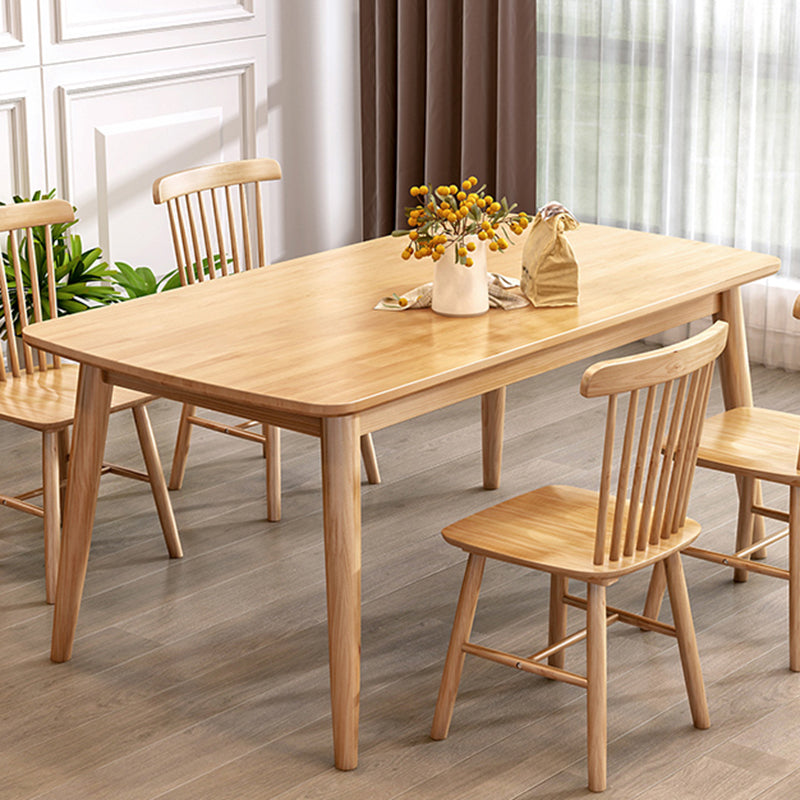 Moderne stijl rechthoek houten keuken eettafel rubberwood tafel met 4 poten