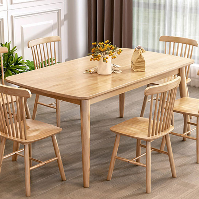 Moderne stijl rechthoek houten keuken eettafel rubberwood tafel met 4 poten