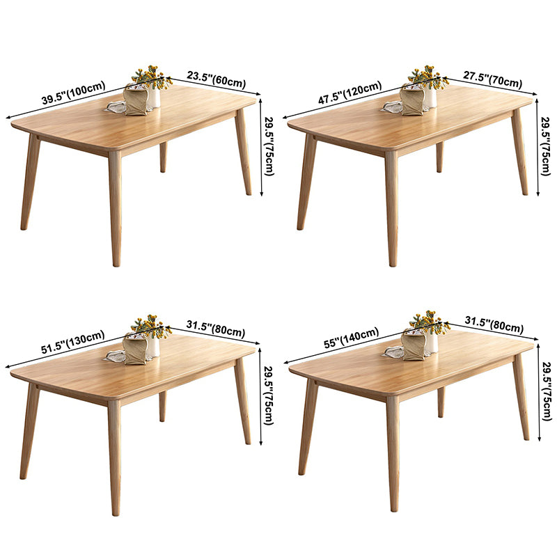 Moderne stijl rechthoek houten keuken eettafel rubberwood tafel met 4 poten
