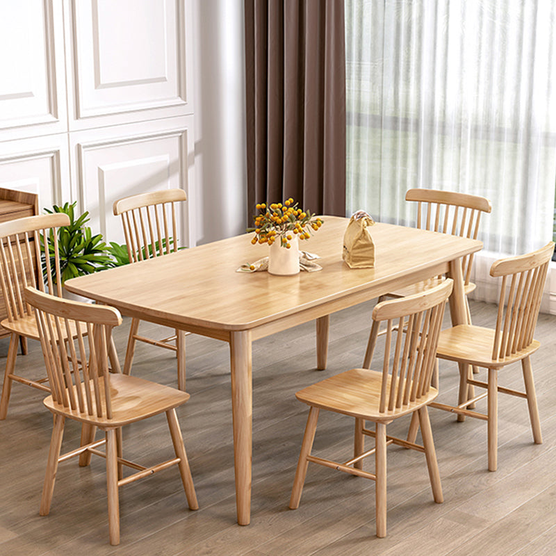 Moderne stijl rechthoek houten keuken eettafel rubberwood tafel met 4 poten