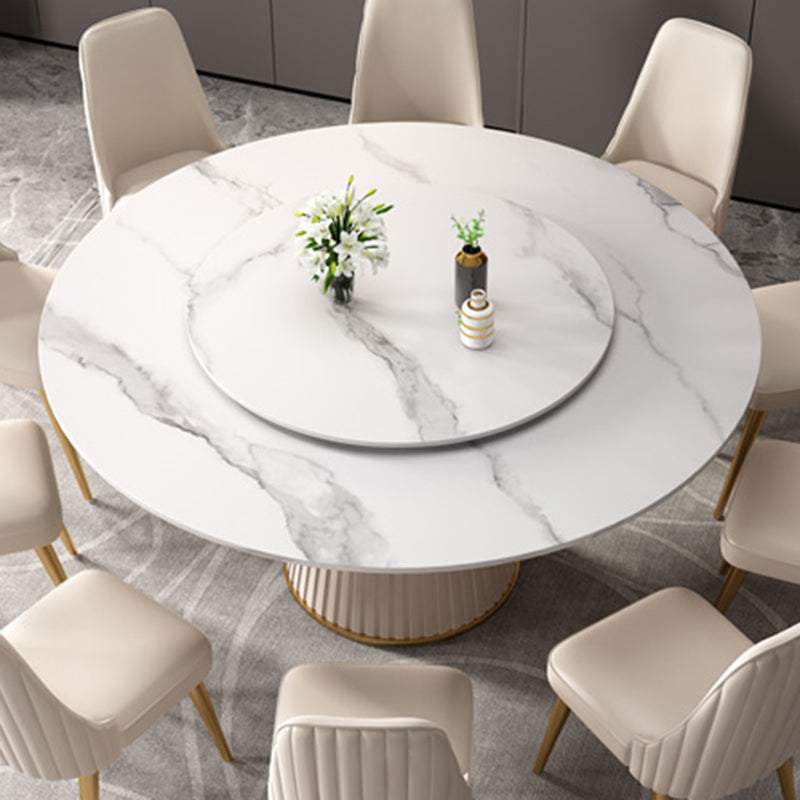 Stone Pedestal Table Contemporary Round Dining Table for Dinner Kitchen Home