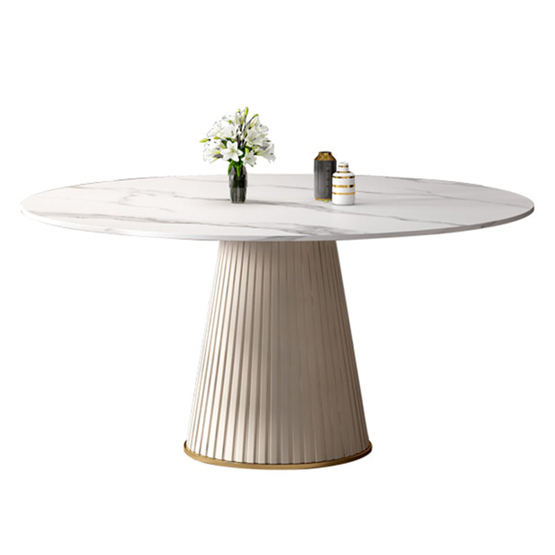 Stone Pedestal Table Contemporary Round Dining Table for Dinner Kitchen Home