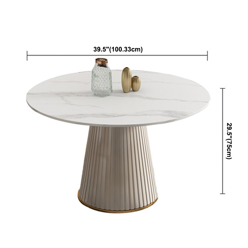 Stone Pedestal Table Contemporary Round Dining Table for Dinner Kitchen Home