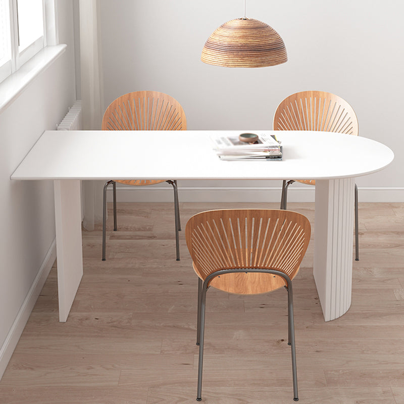Mesa de comedor contemporánea de madera maciza mesa de mármol de mesa de comedor para comedor y cocina