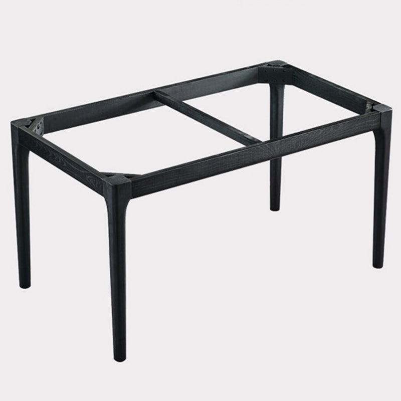 Modern Sintered Stone Dining Table Rectangular Table with Wood Four-leg