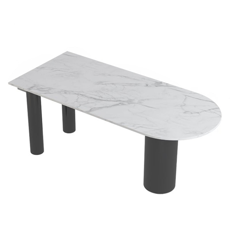 Mesa de piedra sinterizada de forma libre de metal moderno para comedor y cocina