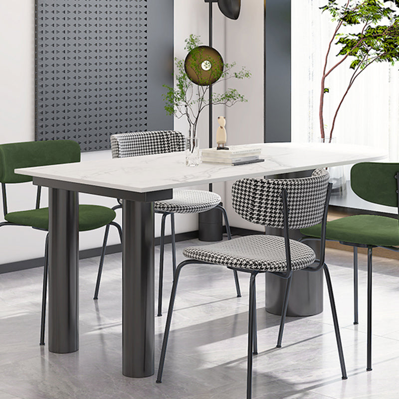 Mesa de piedra sinterizada de forma libre de metal moderno para comedor y cocina