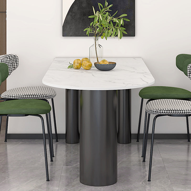Mesa de piedra sinterizada de forma libre de metal moderno para comedor y cocina