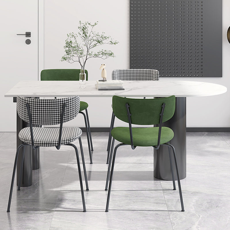 Mesa de piedra sinterizada de forma libre de metal moderno para comedor y cocina