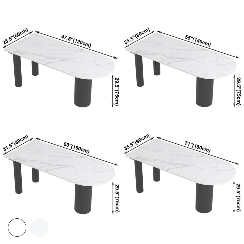 Mesa de piedra sinterizada de forma libre de metal moderno para comedor y cocina
