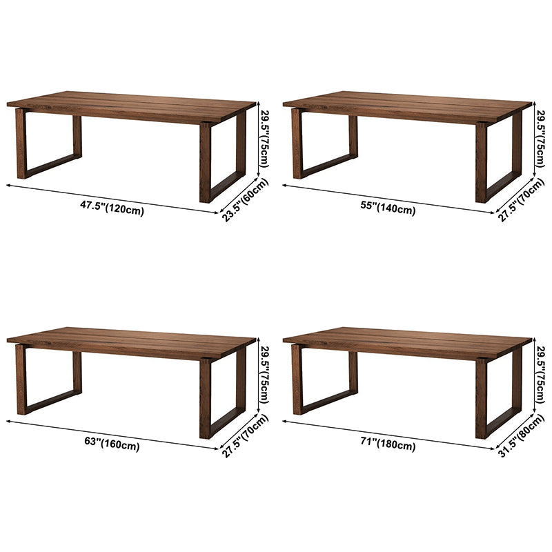 Minimalist Kitchen Standard Dining Table Solid Wood Rectangle Dining Table with Double Pedestal