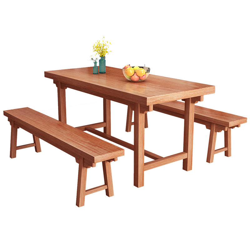 Moderner Massivholz Standard Esstisch Küche Rechteck Esstisch mit Trestle Basis