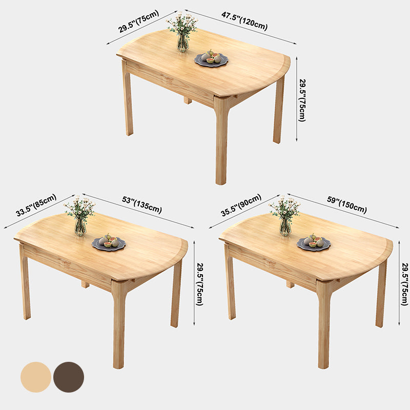 Modern Style Solid Wood Dining Table Round Table with 4 Legs for Home Use