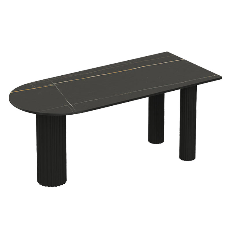 Contemporary Dining Table Sintered Stone Dining Table with 3 Legs for Dining