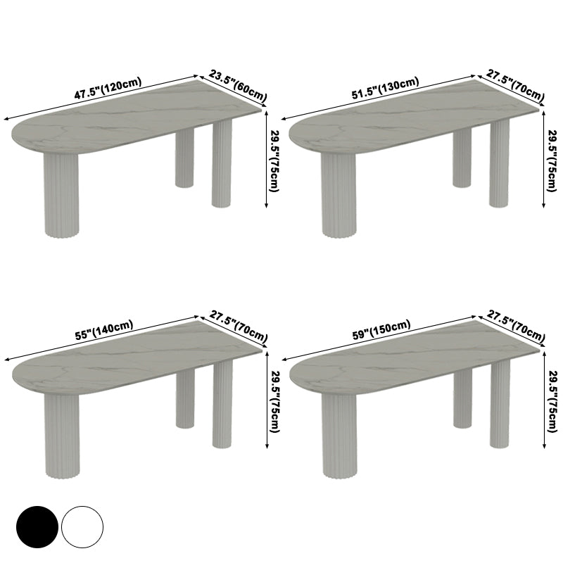 Contemporary Dining Table Sintered Stone Dining Table with 3 Legs for Dining