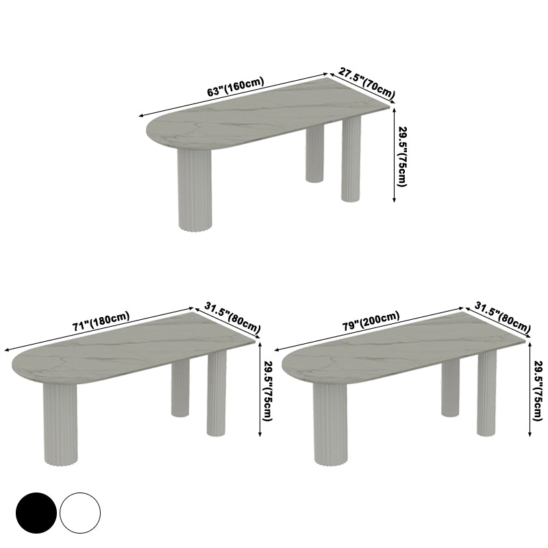 Contemporary Dining Table Sintered Stone Dining Table with 3 Legs for Dining