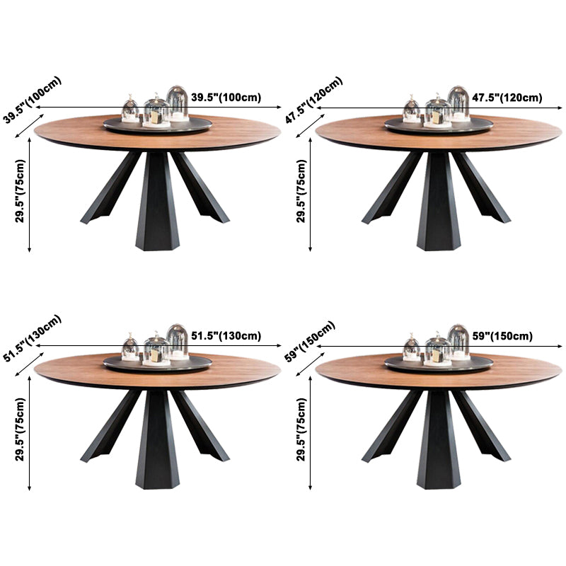 Modern Round Dining Table Pine Solid Wood Dining Room Collection for Indoor