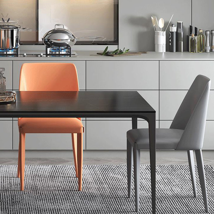 Tavolo da pranzo standard rettangolo contemporaneo tavolo da pranzo in pietra sinterizzato con base a 4 gambe