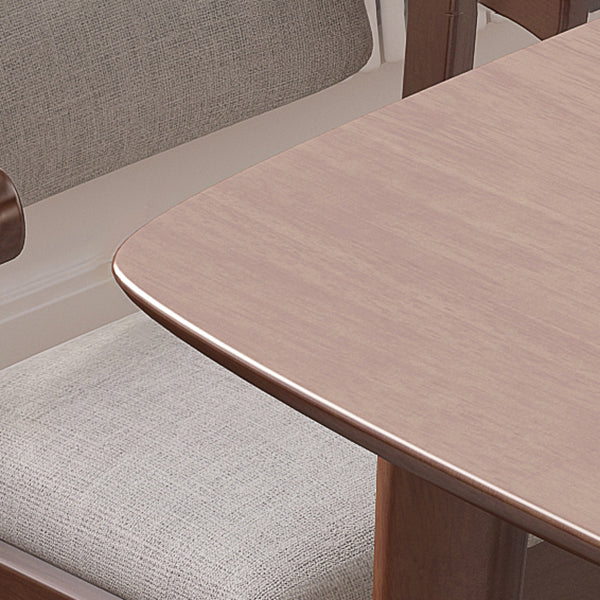Mesa de comedor de madera sólida de estilo de goma moderno Mesa rectangular con 4 patas para comedor