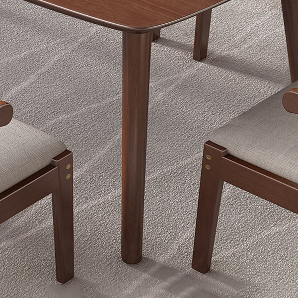 Mesa de comedor de madera sólida de estilo de goma moderno Mesa rectangular con 4 patas para comedor