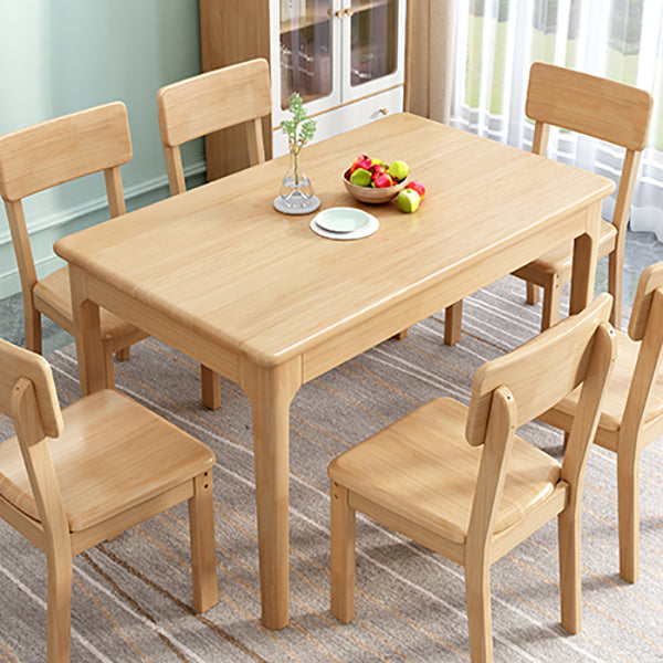 Tavolino da pranzo in legno di gomma in stile moderno con 4 gambe per casa