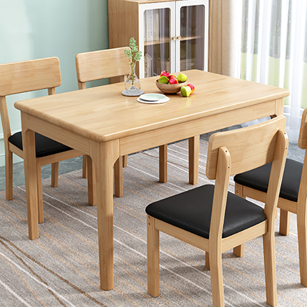 Tavolino da pranzo in legno di gomma in stile moderno con 4 gambe per casa