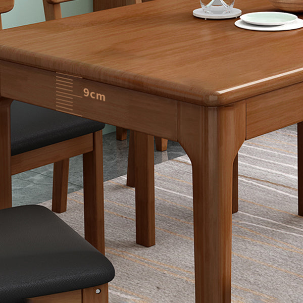 Tavolino da pranzo in legno di gomma in stile moderno con 4 gambe per casa