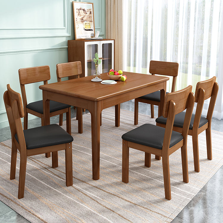 Tavolino da pranzo in legno di gomma in stile moderno con 4 gambe per casa