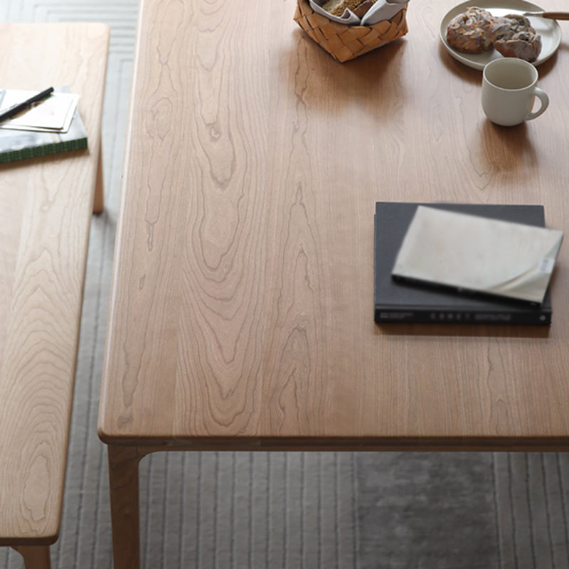 Rectangle table à manger contemporaine table fixe blanche avec du bois massif en pin