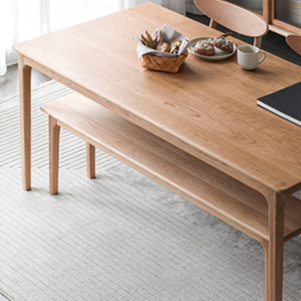 Rectangle table à manger contemporaine table fixe blanche avec du bois massif en pin