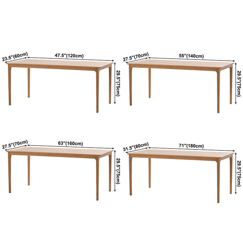 Rectangle table à manger contemporaine table fixe blanche avec du bois massif en pin