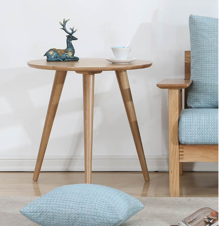 Rubberwood Solid Wood Tripod Table Simplicity Dining Table Round for Kitchen Home