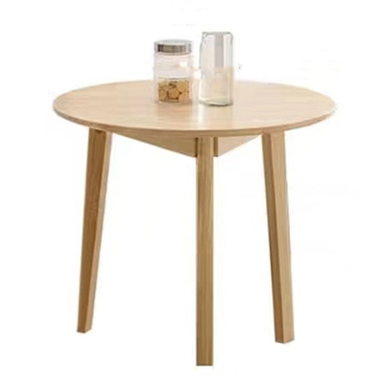 Rubberwood Solid Wood Tripod Table Simplicity Dining Table Round for Kitchen Home