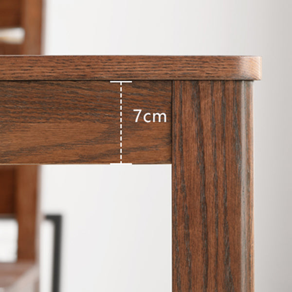 Contemporary Rectangle Dining Table Oak Solid Wood Table with 4 Legs for Kitchen Dinner Dining Room