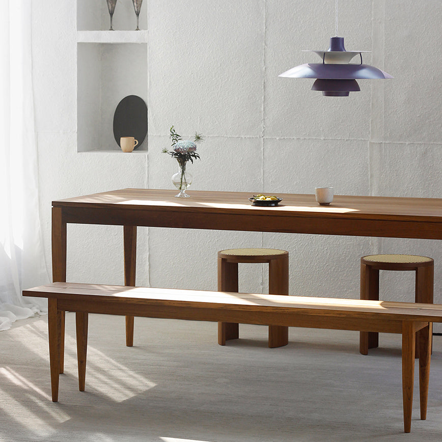 Solid Wood Brown Tone Dining Table Simplicity 4 Legs Table for Dining Room
