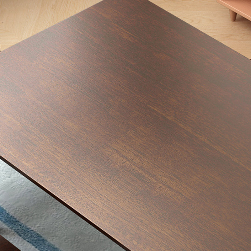 Rechthoek Moderne eettafel Bruine vaste tafel met rubberwood massief hout