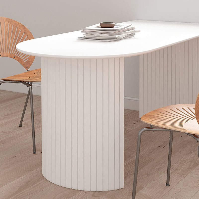 Freie Form moderner Stil Esstisch Weißer fester Tisch mit Sinterstein