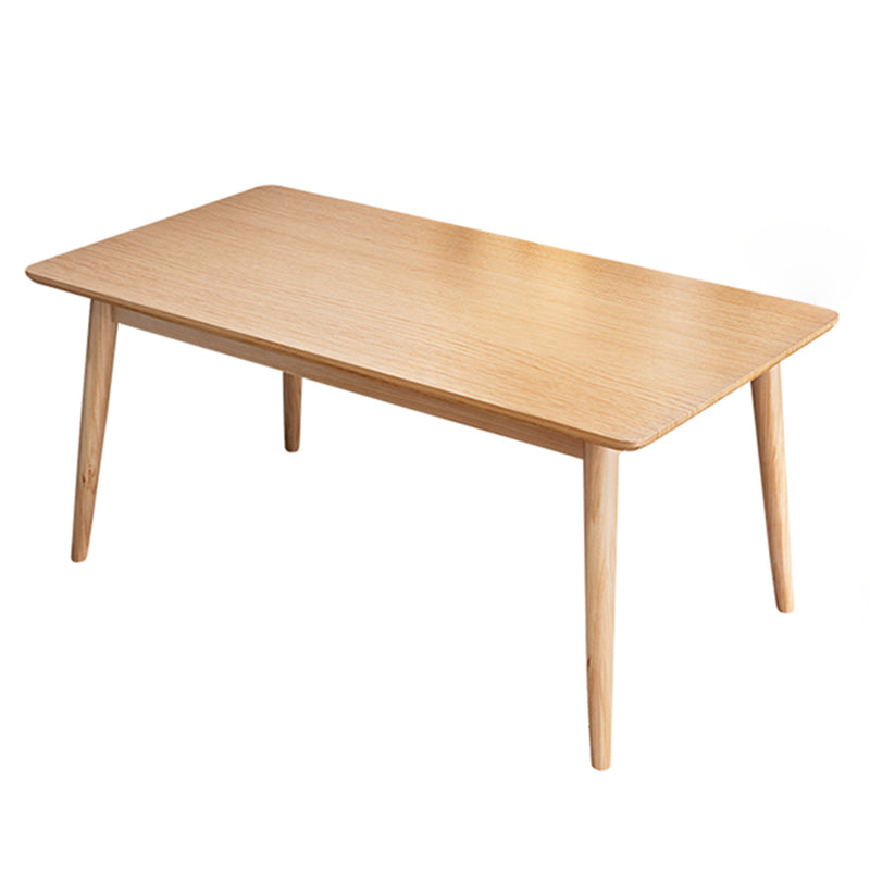 Table à manger en bois massif moderne table rectangle marron avec 4 jambes pour un usage domestique
