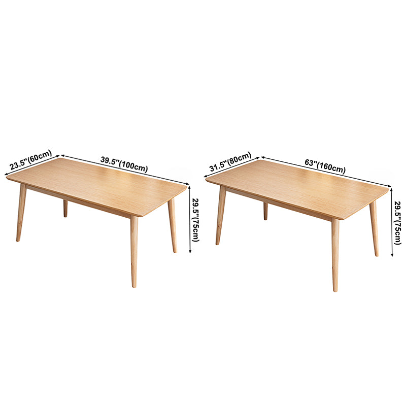 Table à manger en bois massif moderne table rectangle marron avec 4 jambes pour un usage domestique