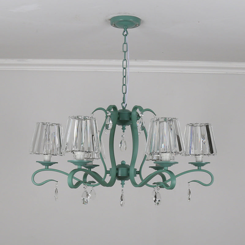 Lampadario in metallo in stile moderno lampadario appeso al lampada a soffitto verde affusolato