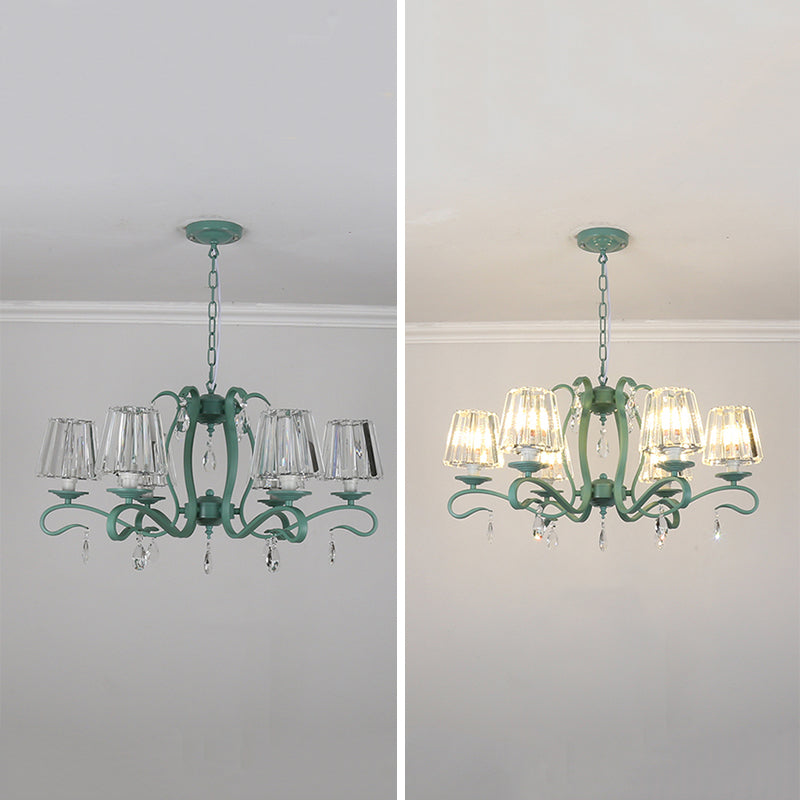 Lampadario in metallo in stile moderno lampadario appeso al lampada a soffitto verde affusolato