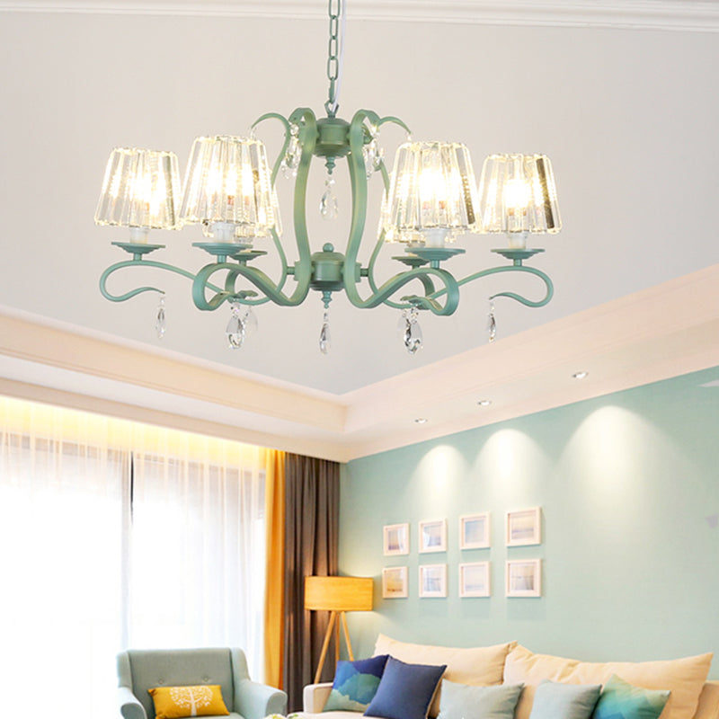 Lampadario in metallo in stile moderno lampadario appeso al lampada a soffitto verde affusolato