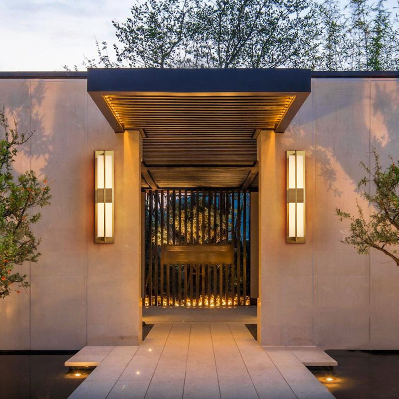 Gold Metal Modern Wall Sconce Rectangular Wall Mounted Light for Living Room