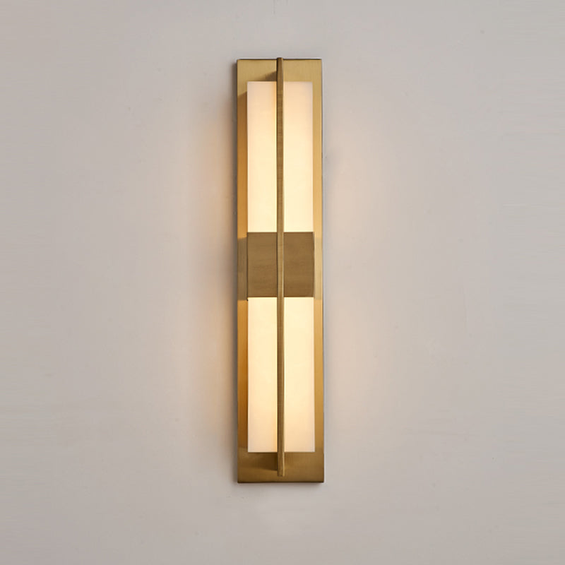 Gold Metal Modern Wall Sconce Rectangular Wall Mounted Light for Living Room